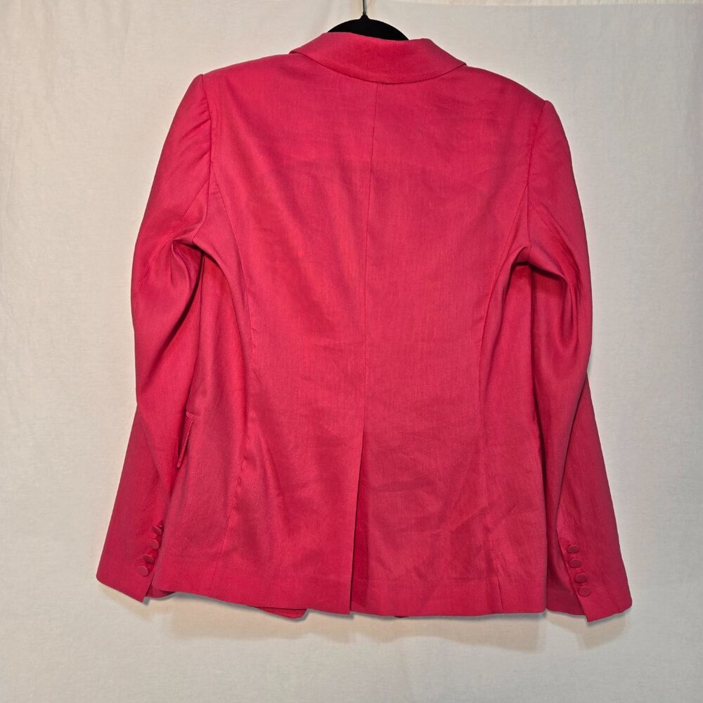 MILLY Legally Blonde Officecore Fuchsia Linen Rayon Blazer Size 8 New NO Tags! - Picture 2 of 16
